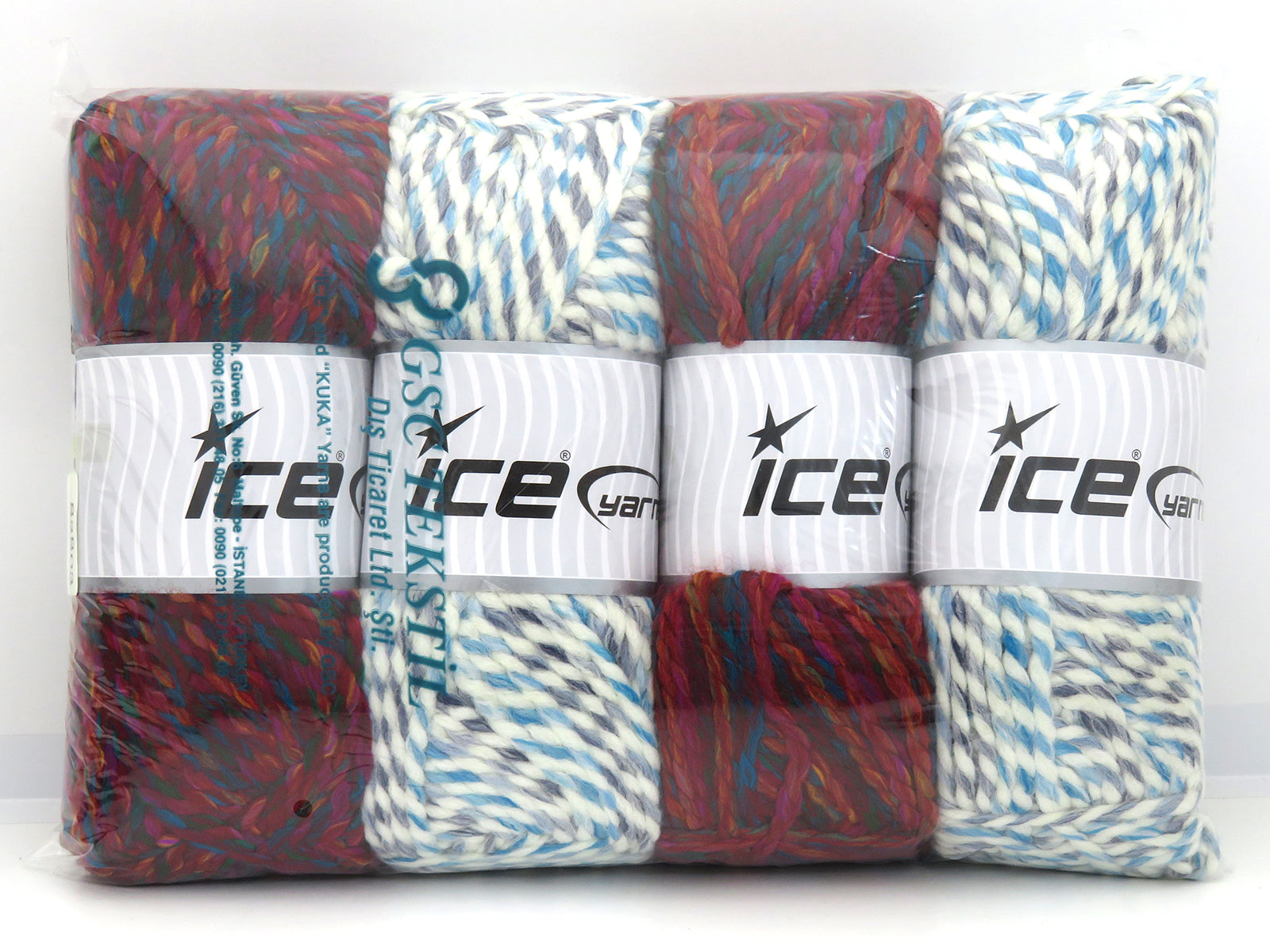 Mixed Lot Multicolor Puzzle Wool Chunky Yarns fnt2-82803