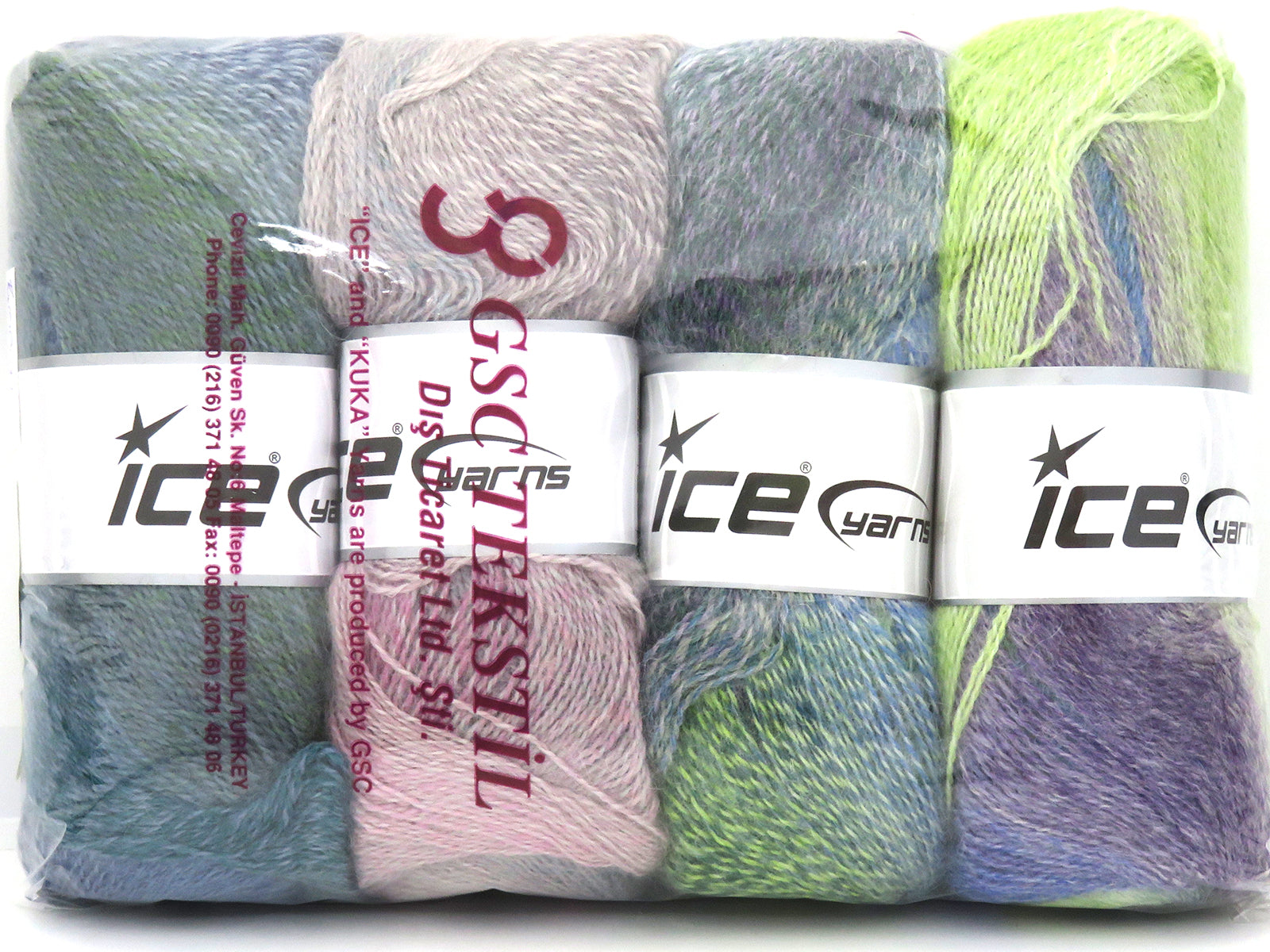 Mixed Lot Multicolor Mohair Pastel Yarns fnt2-83650
