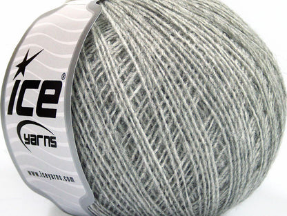 Lot of 8 Skeins ICE WOOL CORD SPORT (50% Wool) Hand Knitting Yarn Light Grey