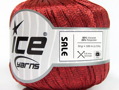 Lot of 6 Skeins Ice Yarns SALE SUMMER (80% Viscose) Hand Knitting Yarn Red