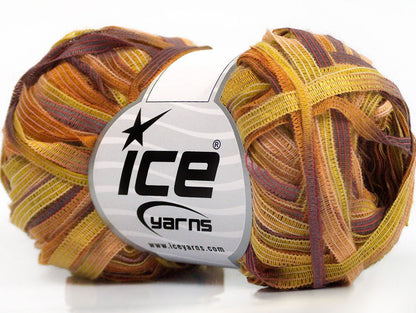 Lot of 8 Skeins Ice Yarns BINARIO Yarn Olive Green Gold Purple Beige