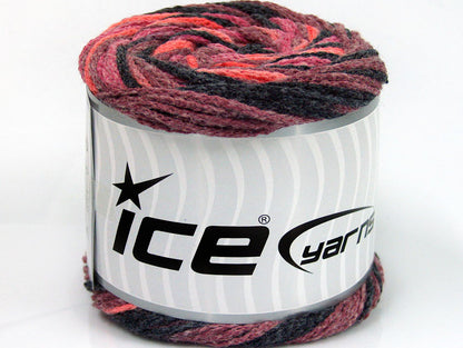 Lot of 2 x 150gr Skeins Ice Yarns CAKES AIR Yarn Maroon Salmon Black