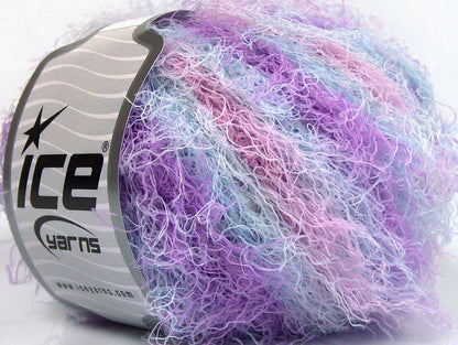 Lot of 8 Skeins Ice Yarns MODENA VISCOSE (40% Viscose 30% Wool) Yarn Lilac Light Blue Orchid