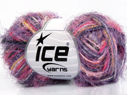 Lot of 8 Skeins Ice Yarns CYCLAMEN Yarn Purple Lilac Shades Pink Shades Yellow White