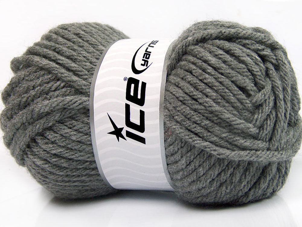 Lot of 4 x 100gr Skeins Ice Yarns ATLAS SUPERBULKY Yarn Dark Grey