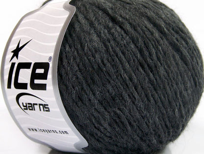 Lot of 8 Skeins ICE WOOL CORD ARAN (50% Wool) Yarn Anthracite Black