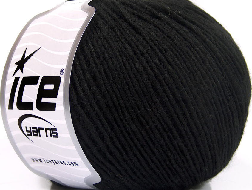 Lot of 8 Skeins ICE SALE PLAIN Hand Knitting Yarn Black