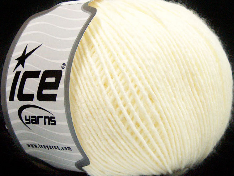 Lot of 8 Skeins ICE SALE PLAIN Hand Knitting Yarn Cream