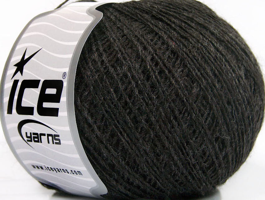 Lot of 8 Skeins Ice Yarns WOOL CORD SPORT (50% Wool) Yarn Dark Brown