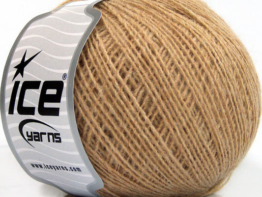 Lot of 8 Skeins Ice Yarns WOOL CORD SPORT (50% Wool) Yarn Cafe Latte