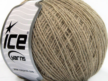 Lot of 8 Skeins ICE WOOL CORD SPORT (50% Wool) Hand Knitting Yarn Light Camel