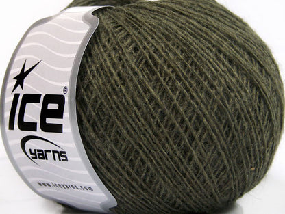 Lot of 8 Skeins Ice Yarns WOOL CORD SPORT (50% Wool) Hand Knitting Yarn Khaki