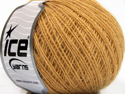 Lot of 8 Skeins Ice Yarns WOOL CORD SPORT (50% Wool) Hand Knitting Yarn Gold