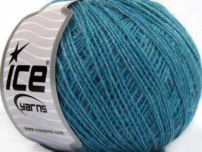 Lot of 8 Skeins Ice Yarns WOOL CORD SPORT (50% Wool) Yarn Turquoise
