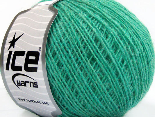 Lot of 8 Skeins Ice Yarns WOOL CORD SPORT (50% Wool) Yarn Mint Green