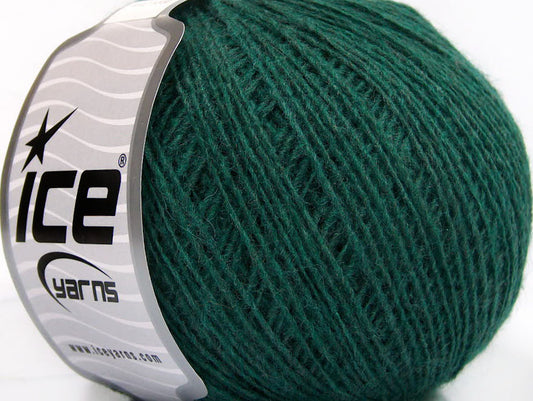 Lot of 8 Skeins Ice Yarns WOOL CORD SPORT (50% Wool) Yarn Dark Green