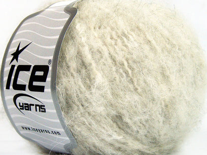 Lot of 8 Skeins ICE KAN MOHAIR (20% Mohair 25% Wool) Yarn Light Grey Melange