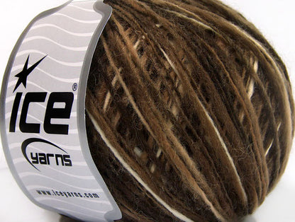 Lot of 8 Skeins ICE FLAMME WOOL LIGHT (40% Wool) Yarn Brown Shades