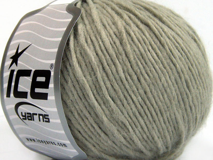 Lot of 8 Skeins ICE WOOL CORD ARAN (50% Wool) Hand Knitting Yarn Light Grey