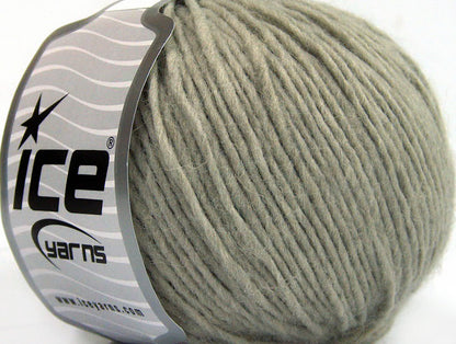 Lot of 8 Skeins ICE WOOL CORD ARAN (50% Wool) Hand Knitting Yarn Light Grey