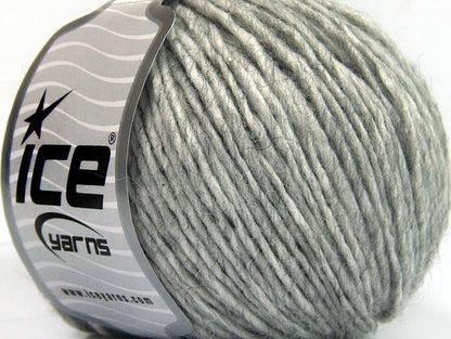 Lot of 8 Skeins ICE PERU ALPACA WORSTED (25% Alpaca 50% Merino Wool) Yarn Grey Melange
