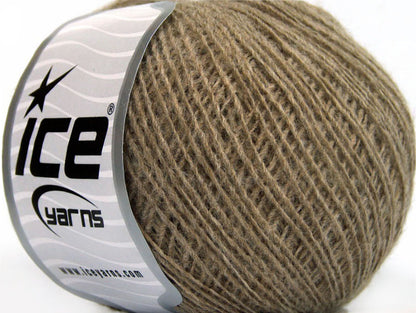 Lot of 8 Skeins ICE WOOL CORD SPORT (50% Wool) Hand Knitting Yarn Camel