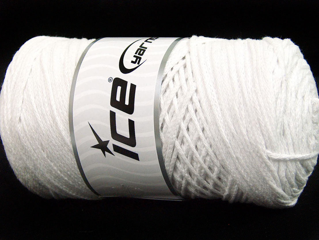 250 gr ICE YARNS MACRAME COTTON (100% Cotton) Hand Knitting Yarn Optical White
