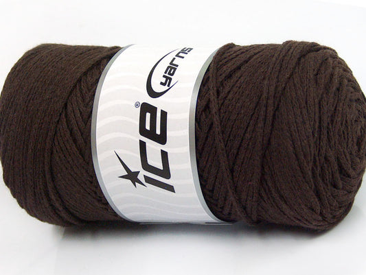 250 gr ICE YARNS MACRAME COTTON BULKY (100% Cotton) Yarn Dark Brown