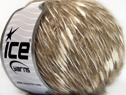 Lot of 8 Skeins ICE SALE WINTER (20% Mohair 20% Wool) Yarn Camel White
