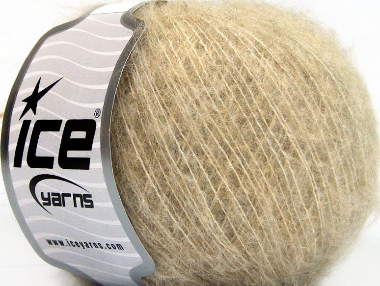 Lot of 10 Skeins ICE KID MOHAIR FINE (30% Kid Mohair) Yarn Light Camel