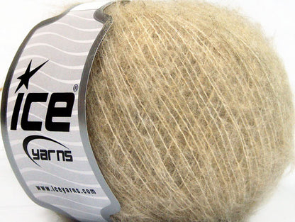 Lot of 10 Skeins ICE KID MOHAIR FINE (30% Kid Mohair) Yarn Light Camel
