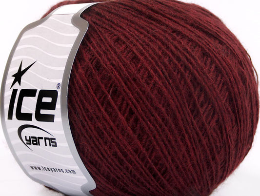 Lot of 8 Skeins Ice Yarns ACRYL CORD FINE Hand Knitting Yarn Burgundy