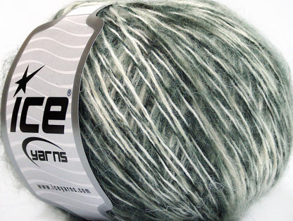 Lot of 8 Skeins ICE SALE WINTER (50% Wool) Hand Knitting Yarn Grey Shades White