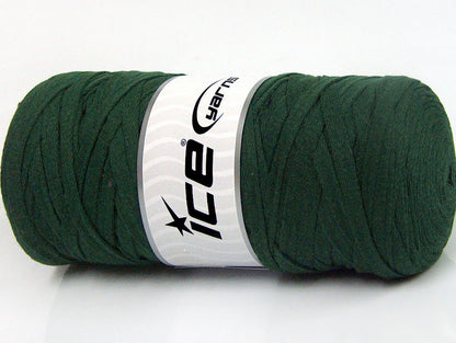250 gr ICE YARNS JUMBO COTTON RIBBON (100% Recycled Cotton) Yarn Dark Green