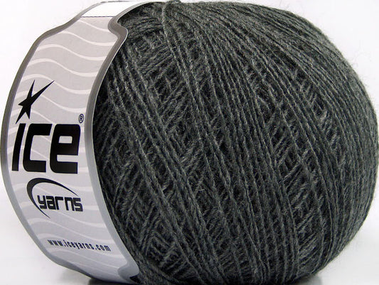 Lot of 8 Skeins Ice Yarns ACRYL CORD FINE Hand Knitting Yarn Dark Grey
