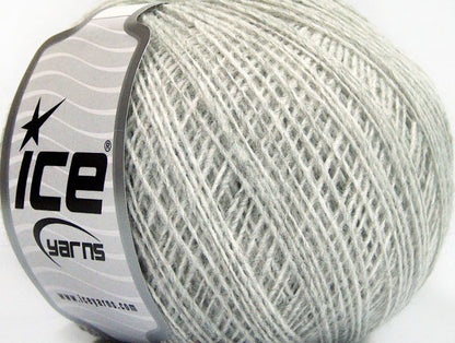 Lot of 8 Skeins ICE ACRYL CORD FINE Hand Knitting Yarn Light Grey