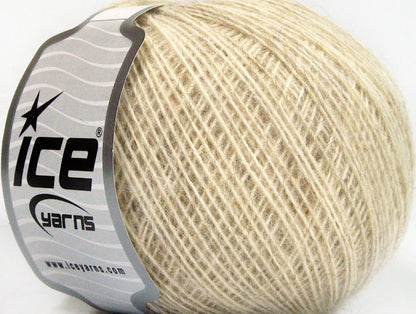 Lot of 8 Skeins Ice Yarns ACRYL CORD FINE Hand Knitting Yarn Cream