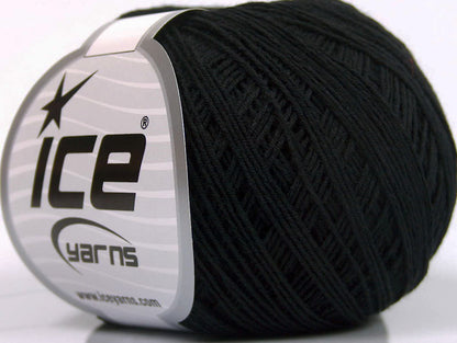 Lot of 8 Skeins Ice Yarns SALE SUMMER (67% Cotton) Hand Knitting Yarn Black