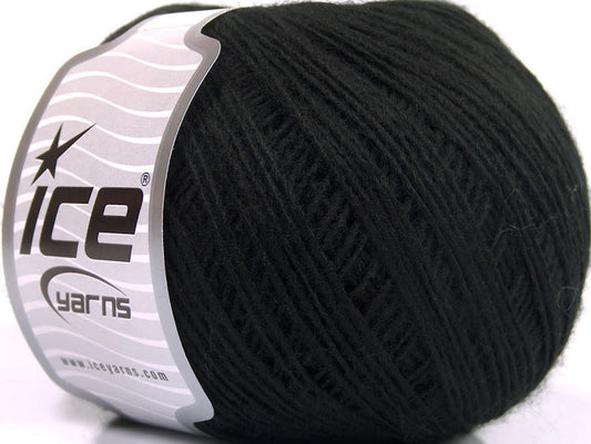 Lot of 8 Skeins ICE ACRYL CORD FINE Hand Knitting Yarn Black