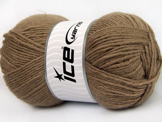 Lot of 4 x 100gr Skeins Ice Yarns ALPACA CLASSIC (25% Alpaca 25% Wool) Yarn Dark Camel