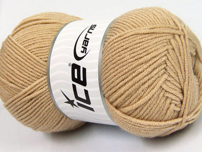 Lot of 4 x 100gr Skeins Ice Yarns CLASSIC ARAN Hand Knitting Yarn Light Camel