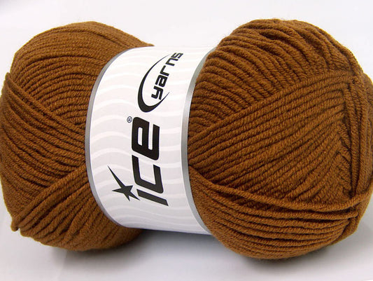 Lot of 4 x 100gr Skeins ICE CLASSIC ARAN Hand Knitting Yarn Caramel