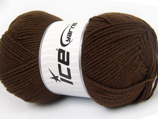 Lot of 4 x 100gr Skeins Ice Yarns CLASSIC ARAN Hand Knitting Yarn Dark Brown