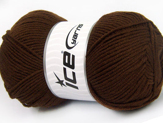 Lot of 4 x 100gr Skeins Ice Yarns CLASSIC ARAN Hand Knitting Yarn Brown