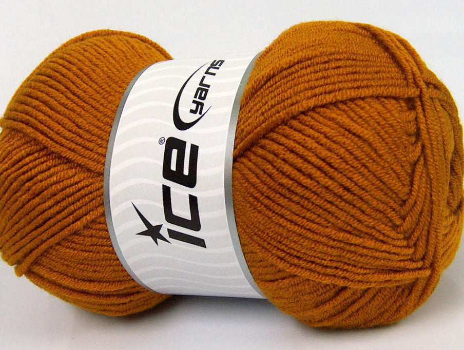 Lot of 4 x 100gr Skeins ICE CLASSIC ARAN Hand Knitting Yarn Dark Gold