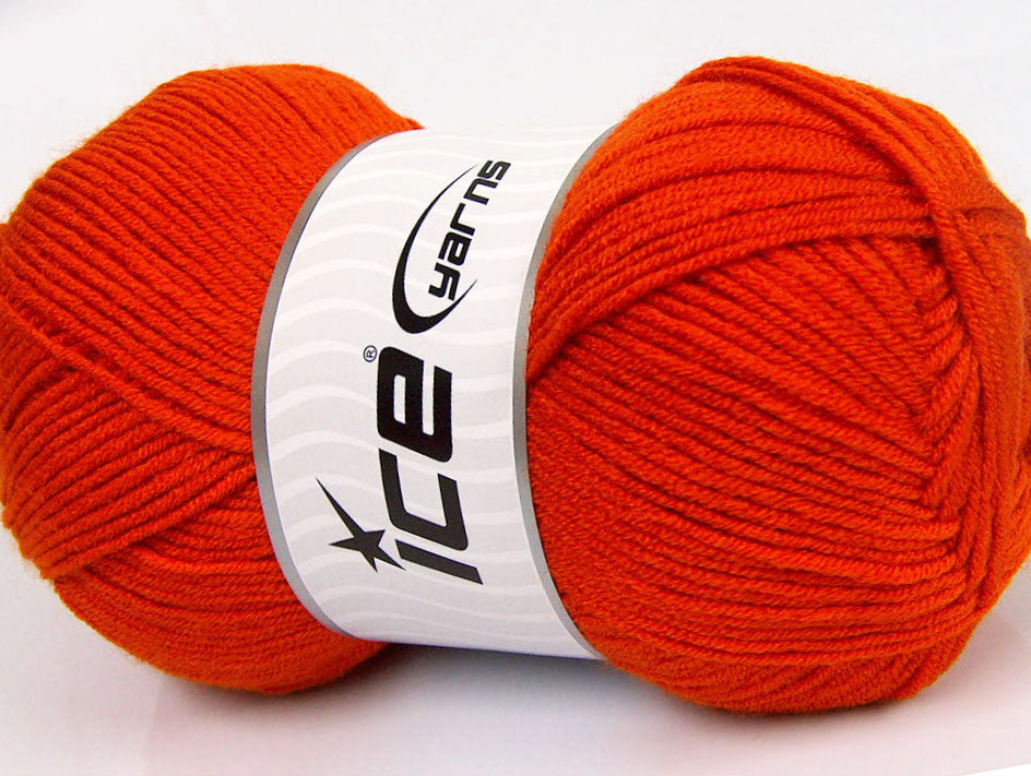 Lot of 4 x 100gr Skeins ICE CLASSIC ARAN Hand Knitting Yarn Dark Orange