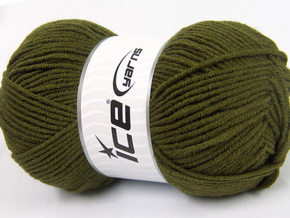 Lot of 4 x 100gr Skeins Ice Yarns CLASSIC ARAN Hand Knitting Yarn Dark Green