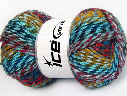 Lot of 4 x 100gr Skeins Ice Yarns HARMONY Yarn Turquoise Grey Fuchsia Green Shades