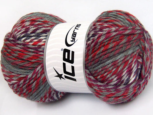 Lot of 4 x 100gr Skeins Ice Yarns HARMONY Yarn Grey Red Purple Maroon