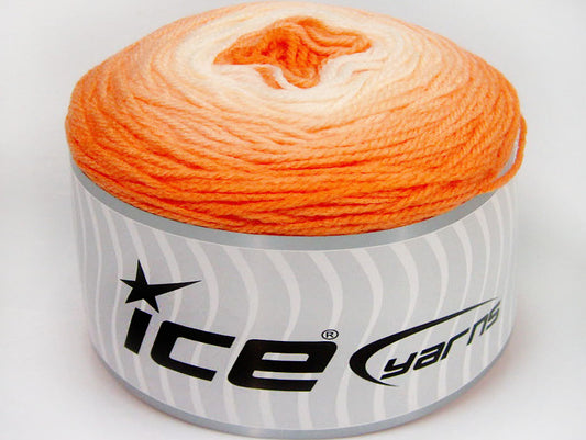 Lot of 3 x 100gr Skeins Ice Yarns CAKES BABY FINE Yarn Orange Shades